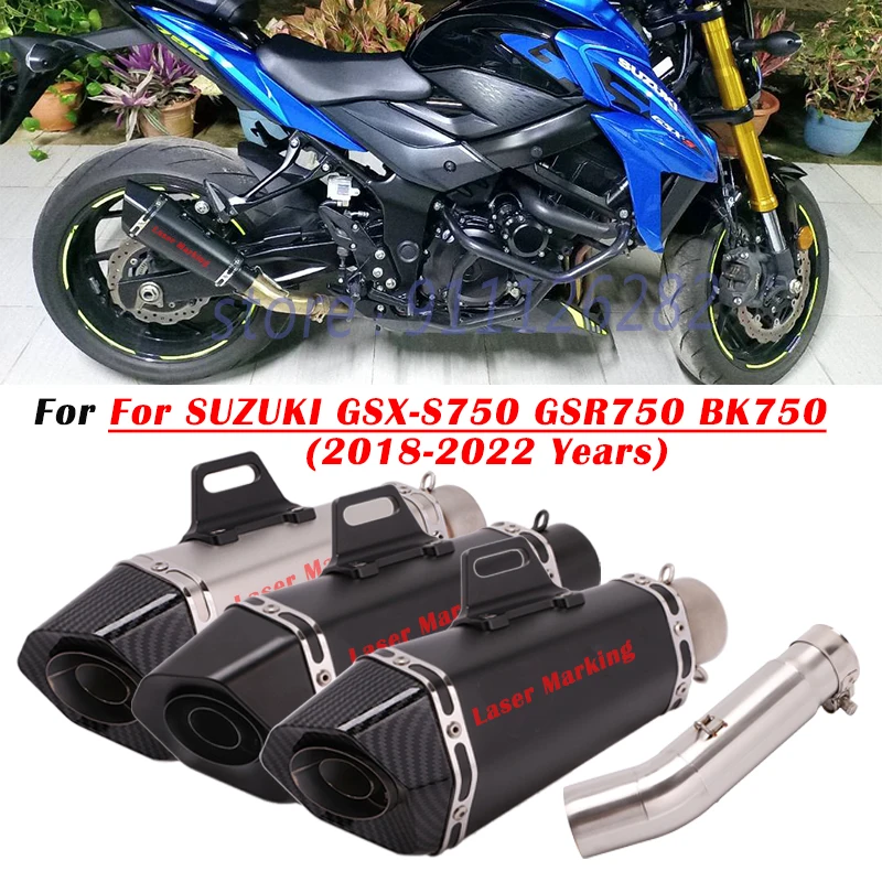 For SUZUKI GSX-S750 GSR GSX S 750 GSR750 BK750 2018 - 2022 Motorcycle Exhaust Escape System Modified Muffler Middle Link Pipe