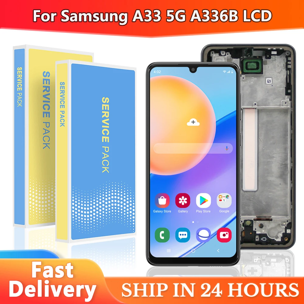 6.4 inch For Samsung A33 5G LCD Display Touch Screen Digitizer For Samsung A33 5G SM-A336B Display With Frame