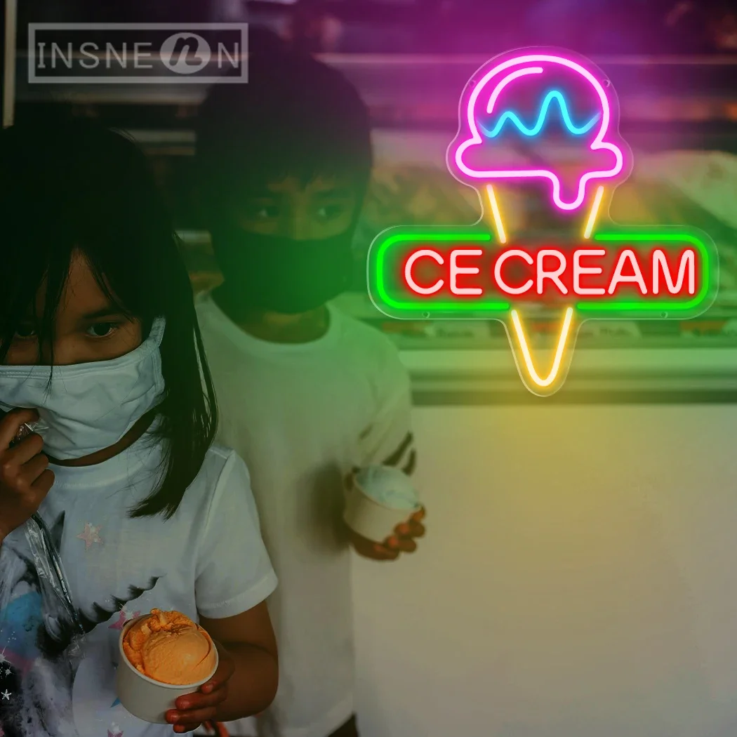 Ice cream LED neon Signs Food Neon light for ice cream shops restaurants snack shops wall colored decorative lamp