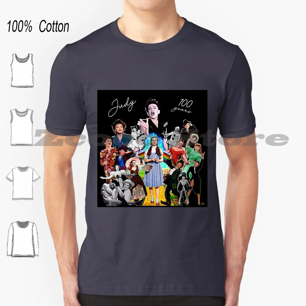 Judy Garland. Celebrating Her 100 Years. T Shirt 100% Cotton Comfortable High-Quality Judy Garland Anniversary Pay Judy 100