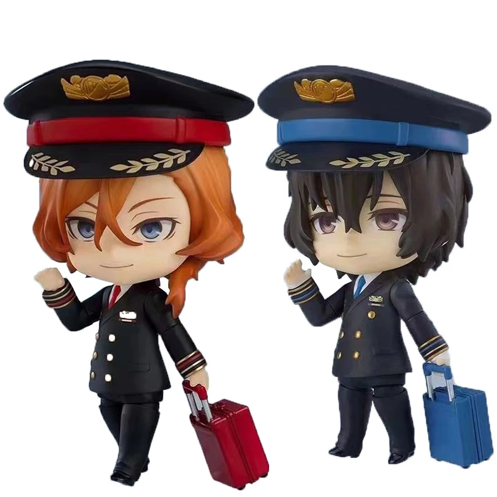 10cm Anime Dazai Osamu Osamu Dazai Nakahara Chuya Cute PVC Action Figure Japanese Cartoon Figurines Kids Model Birthday Gift