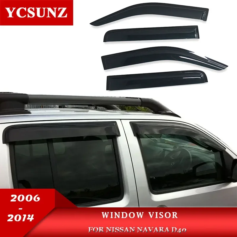 

ABS Window Visor For Nissan Navara D40 2006 2007 2008 2009 2010 2011 2012 Wind Deflectors Rain Guards Double Cab Accessories