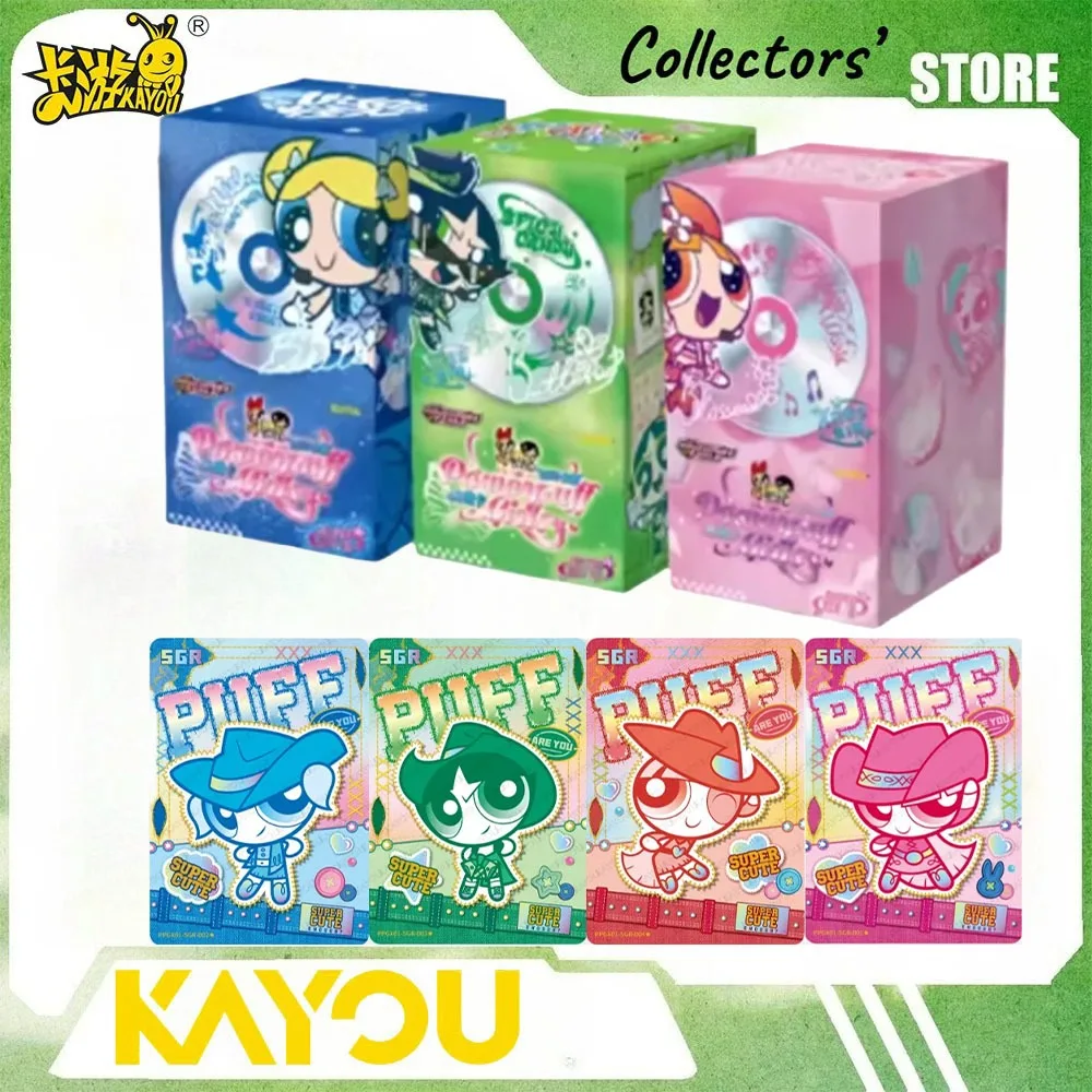 Kayou Official The Powerpuff Girls Candy Pack Collectible Trading Card Box, Cute Blossom Bubbles Buttercup Rare Foil Hobby Gift