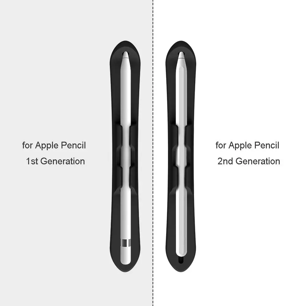 Silicone Pencil Holder Anti-loss Self Adhesive Tablet Touch Pen Slot Solid Color Flexible Pen Clip for Pencil 1st/2nd Generation