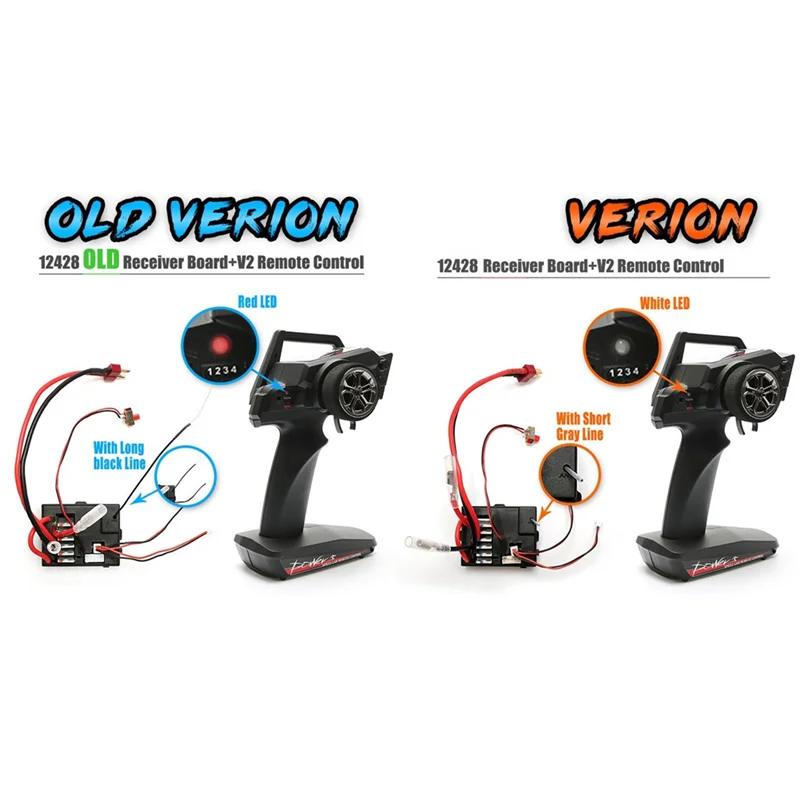 New Version 2.4G V2 Transmitter Model Car Remote Control For Wltoys 12428 12423 12427 1/12 RC Car Spare Parts