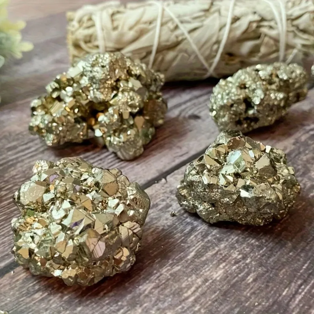 Big Rare Gold Pyrite Rough StoneMineral Pyrite Cluster , Natural Pyrite , Fool’s Gold , Specimen , Crystal Collectors’ Gem view 4