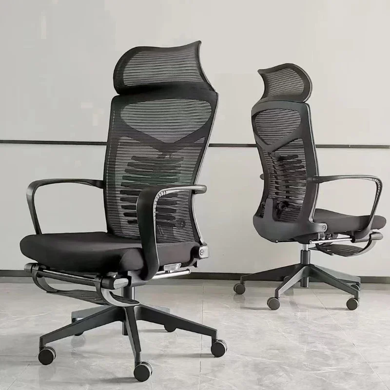 Ergonomic Office Chair with Adjustable Headrest and Lumbar Support Reclining Swivel Chair Conference Study Makeup Vanity Metal