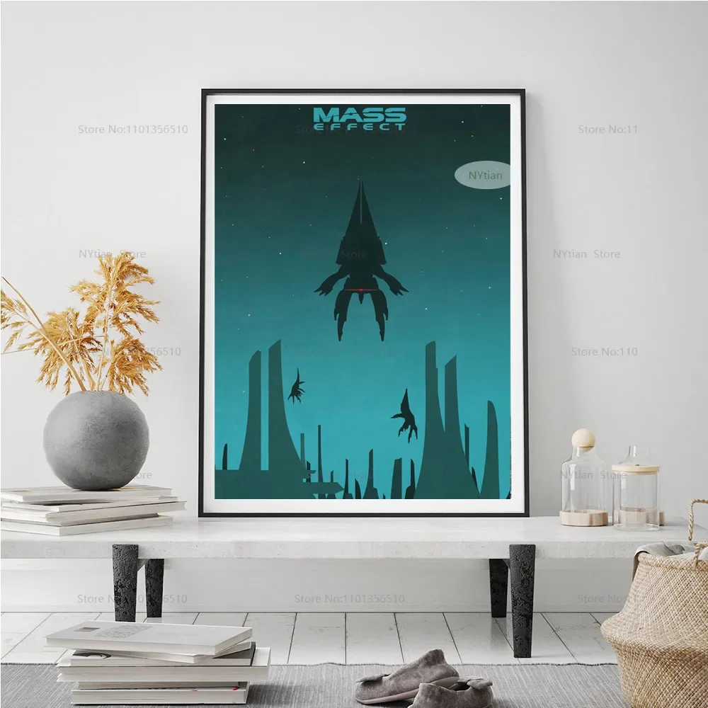 NT1464 Mass Effect Poster Minimalist Classic Game Gift Posters And Prints Wall Art Picture Canvas Painting For Home Room Decor