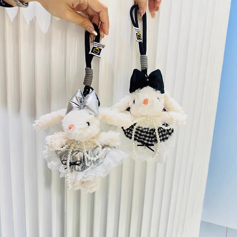 Hanging Ear Rabbit Doll Keychain Cartoon Plush Doll Bag Pendant Cute Animal Doll Accessories For Girl Women Christmas Gifts