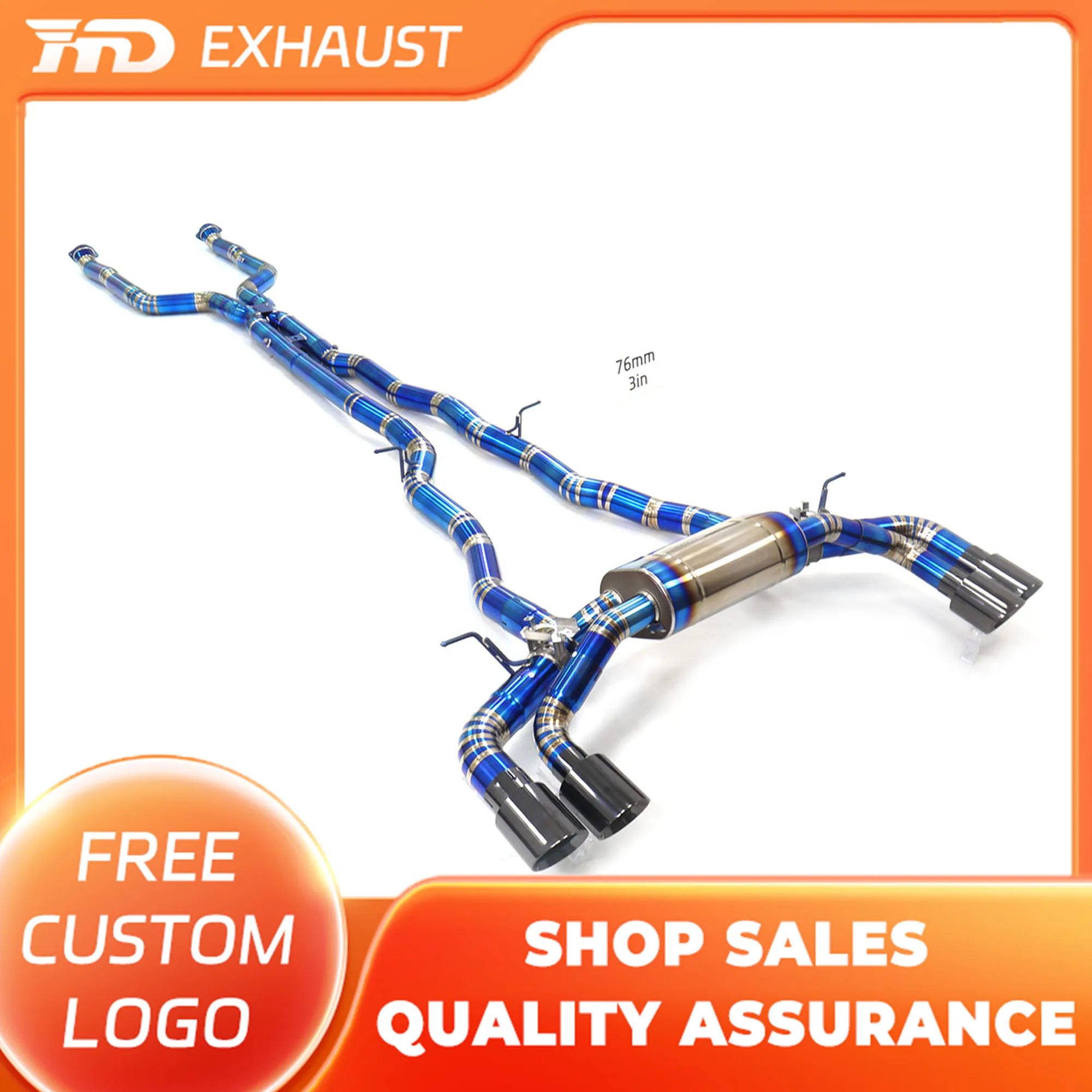 

HMD Exclusive Customization Titanium Alloy Exhaust For BMW M5 G90 4.4T With Carbon Fiber Tips And OEM Valve Performance Catback