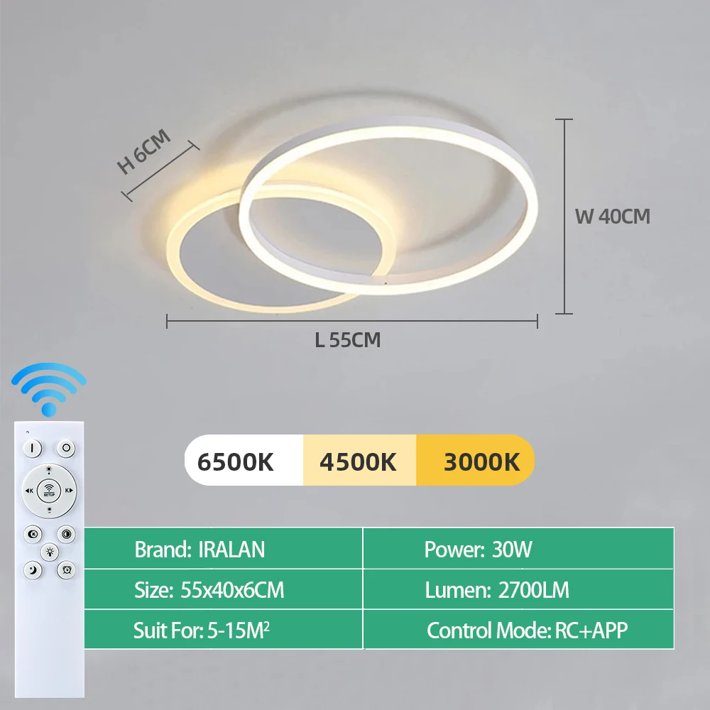 Moderne LED-plafondkroonluchter Verlichting voor thuis Woonkamer Studeerkamer Slaapkamer Dimbare plafondlamp Binnenverlichting decoratie Lampen
