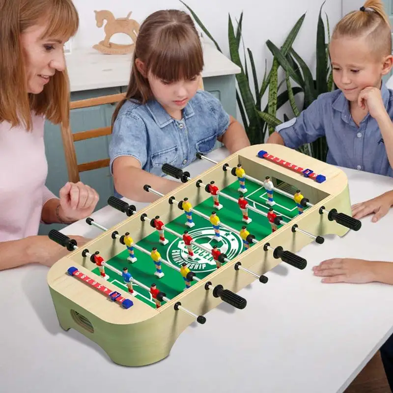 Voetbaltafelspel Tafelvoetbaltafel Houten bureaubladspellen Voetbalbordspel Tafelblad Tafelvoetbal voor festivals Thanksgiving