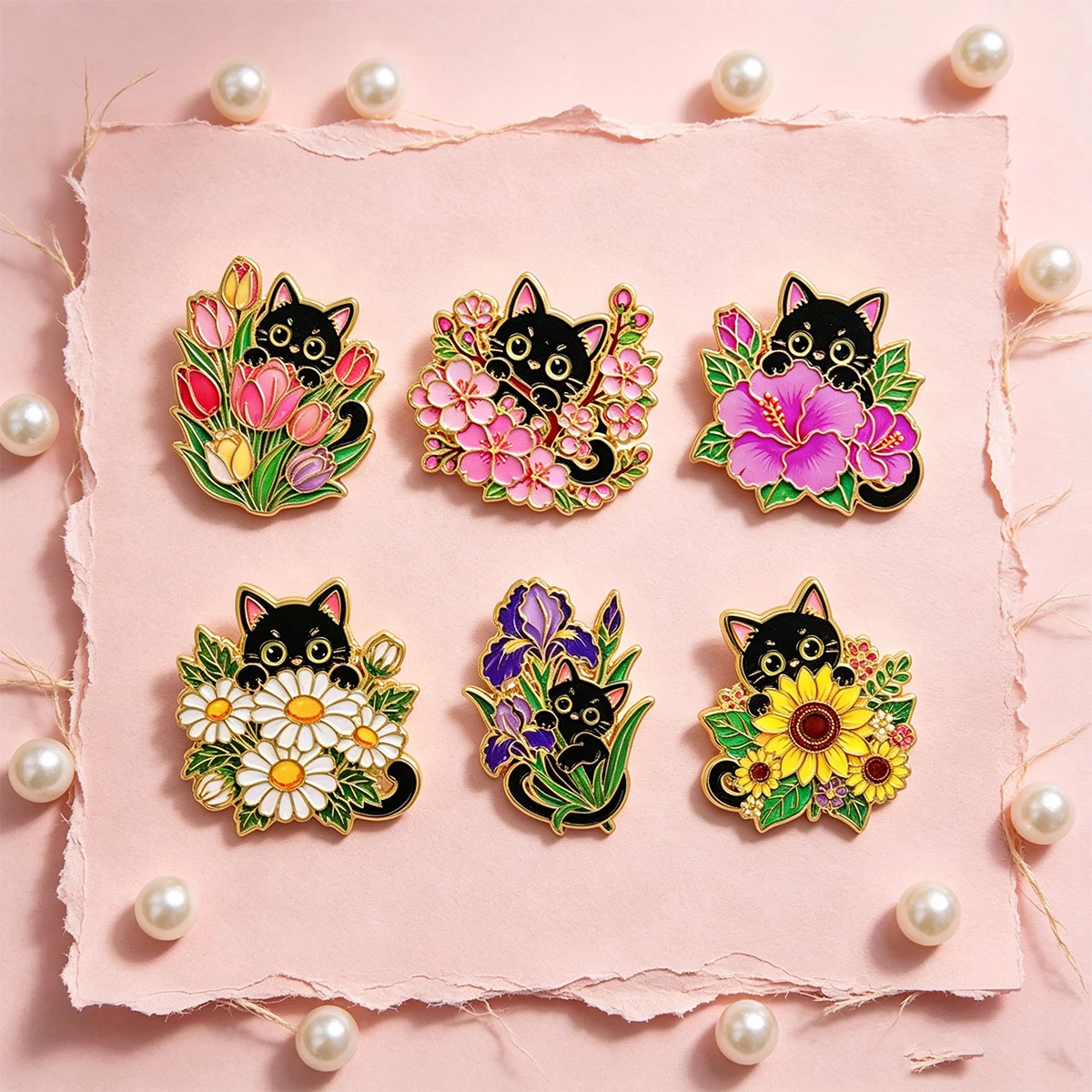 Florale Kolibri-, Schwarzkatze – Flower Frog Pin Bewertung und Preis