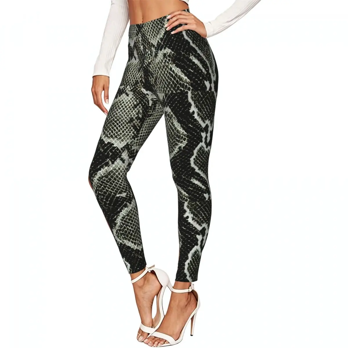 Snake Skin Reptile Women Stretchy Leggings High Elastic Comfortable Fitness Yoga Pants