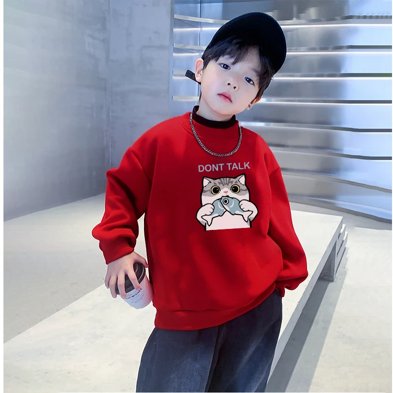 

Boys' Sweater Spring And Autumn Style New Mid Sized Children's Autumn Top Boys' Autumn Bottom Shirt Fashionable And Fashionable