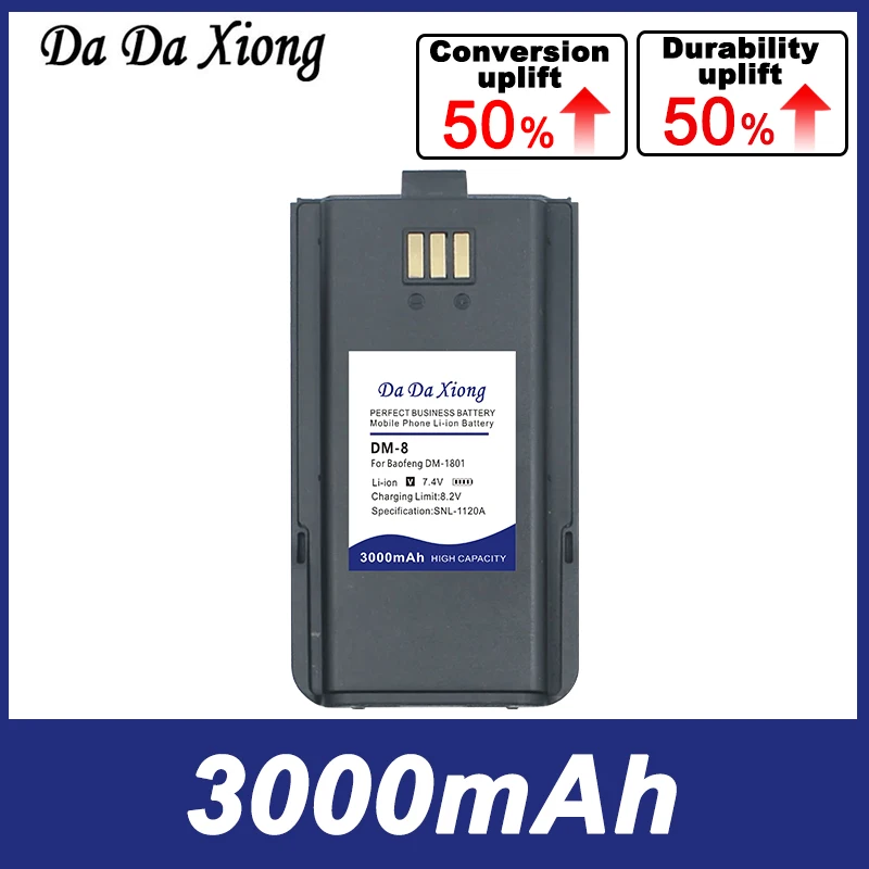 DM-8 3000mAh High Quality Battery For Baofeng DM-1801 DM-860 BF-H6 DM-8 DMR Walkie Talkie Two Way Radio Batteries