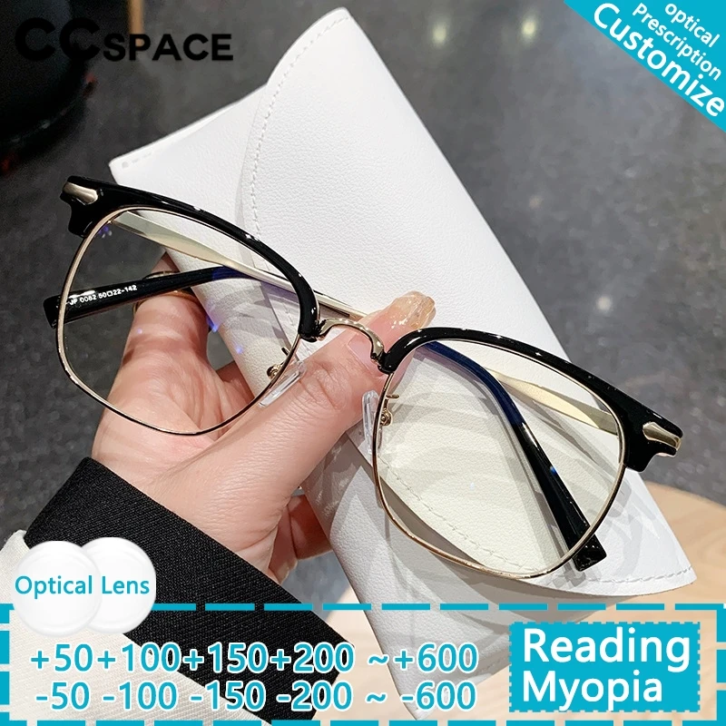 

Новая деловая полурамка, металлическая оправа для очков TR90, мужские очки для чтения, брендовые дизайнерские очки с защитой от синего света, очки по рецепту