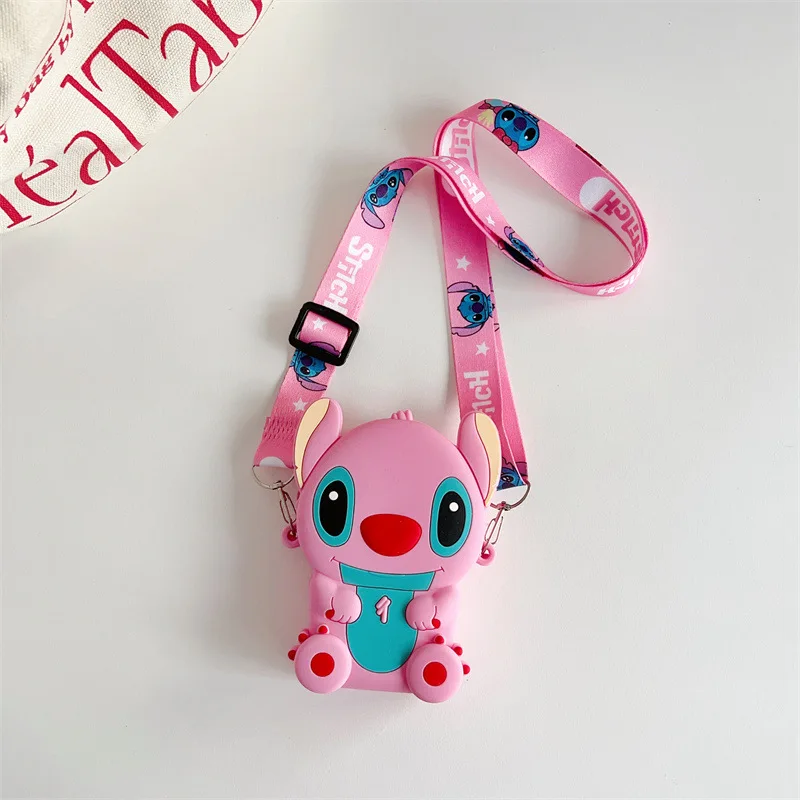 Kawaii Disney Stitch Silicone Coin Purse Cartoon Children's Bag Fashion Mini Minnie Mickey Bag for Girl Birthday Gift