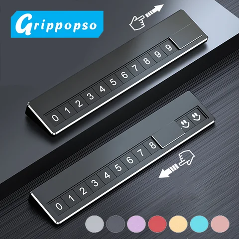 Держатель для парковочной карты Grippopso из алюминиевого сплава с номером телефона — фото товара