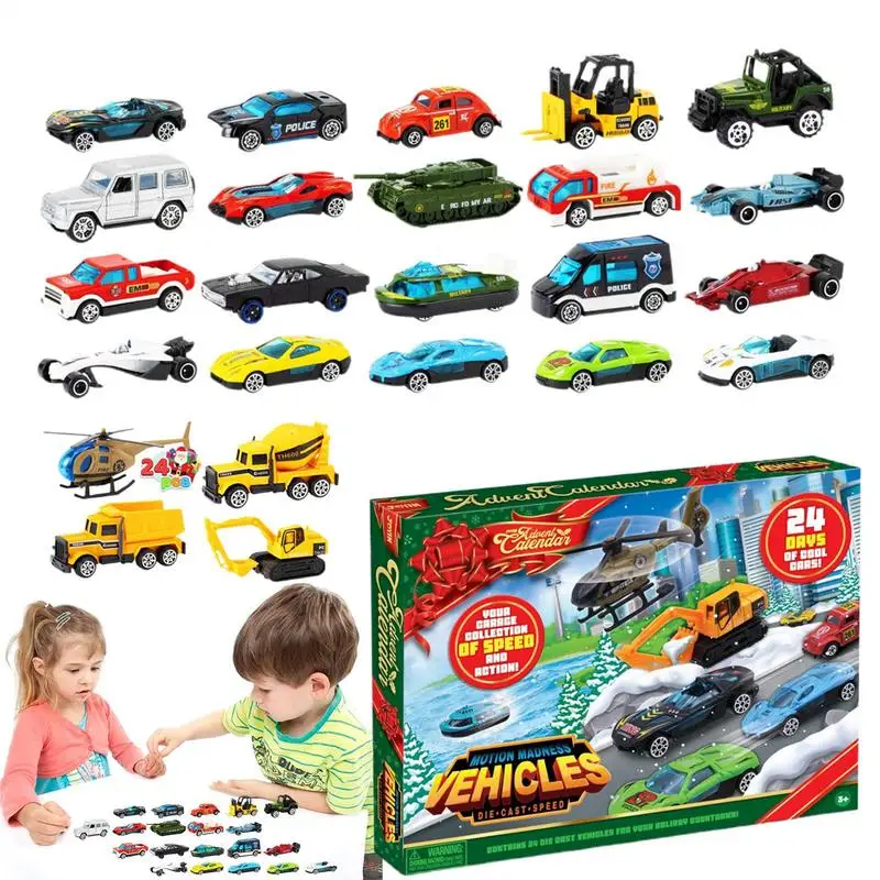 2024 Christmas Countdown Calendar Calendar Advent 2024 For Kids Kids Toy Car Countdown 24 Days Christmas Countdown Alloy Car Set