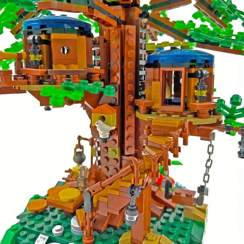 De nieuwe Moc Four Seasons Creative bouwsteenhuis Fantasy Tree House familie baksteen set kinderen DIY vakantiespeelgoed geschenken