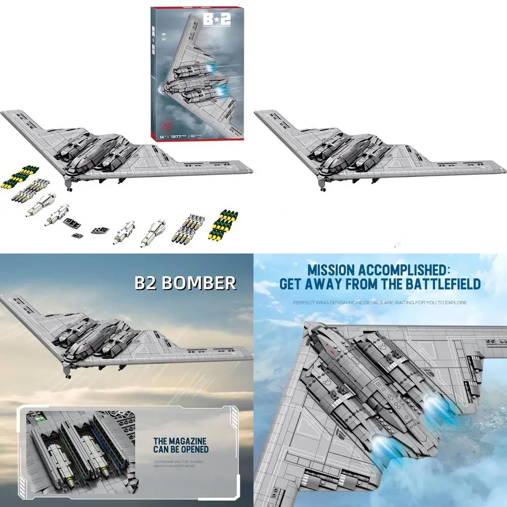 2063-Piece Stealth Bomber Airplane Building Blocks Kit for Adults, Military-Themed Brick Toy Ideal Gift