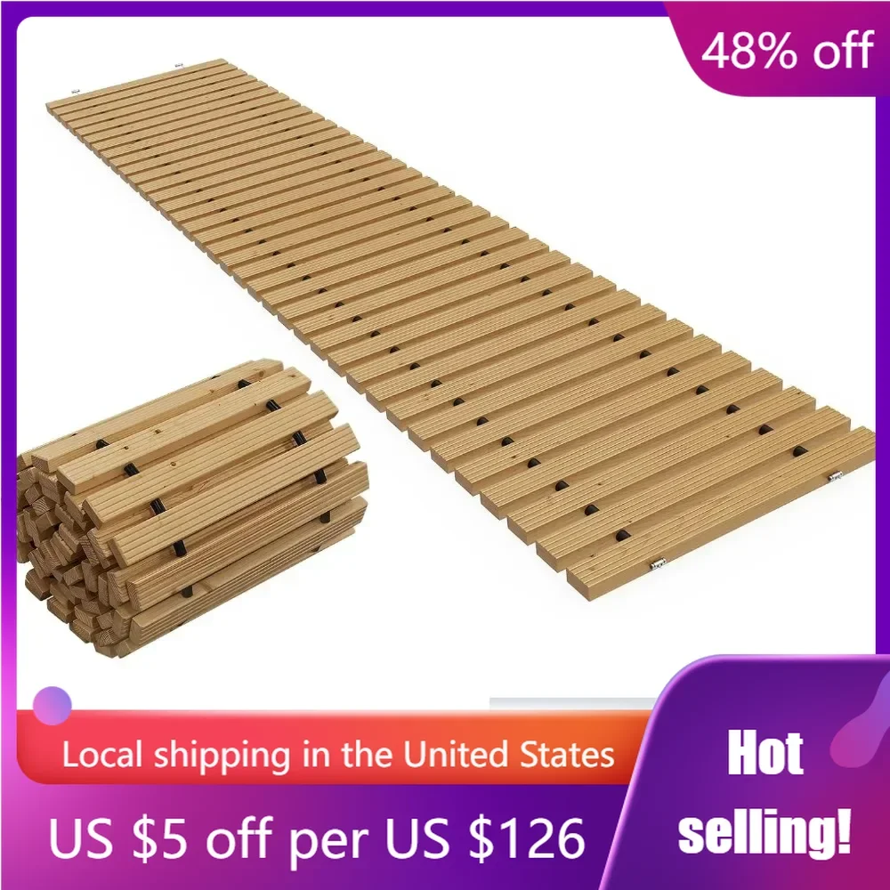 

20FT Wooden Garden Pathway, Outdoor Roll Out Walkway Path for Patio,Lawn,Backyard,Beach,Wedding