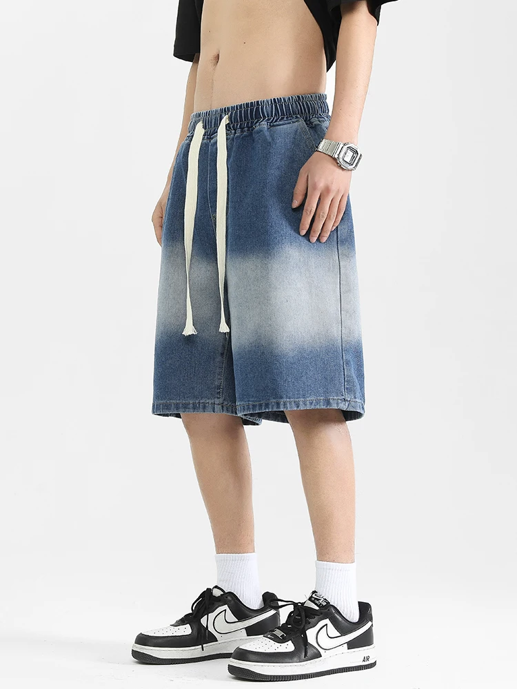 

Летняя одежда, новые мужские короткие джинсы в стиле ретро, уличная мода, прямые джинсовые шорты, мужские брендовые брюки