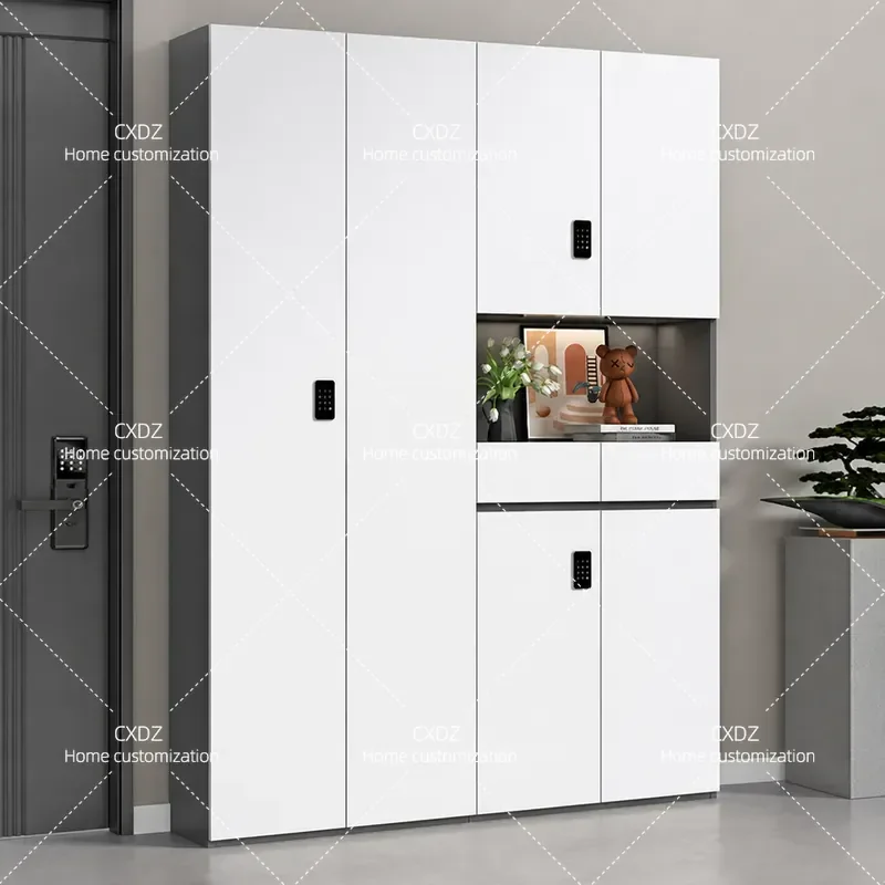 Household Shoe Cabinet with Password Lock for Door Outer Corridor Elevator Large Capacity Anti-theft Storage Locker