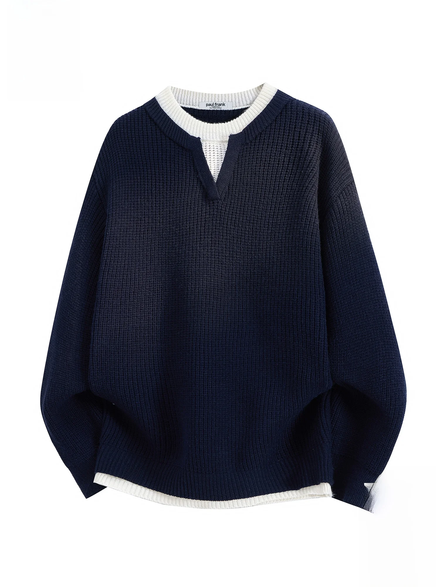 

PaulFrank American Sle Loose Knitted round Ne Sweater for Men Casual Loose Fit Color Blo Design Winter Warm Top