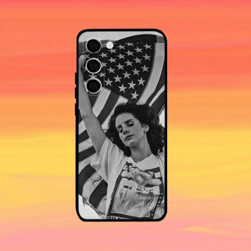 حافظة هاتف للمغني وكاتب الأغاني L-Lana D-Del Rey لهاتف سامسونج جالاكسي A73، A21s، A22، A31، A52، A53، A71، A41 غلاف أسود ناعم #2