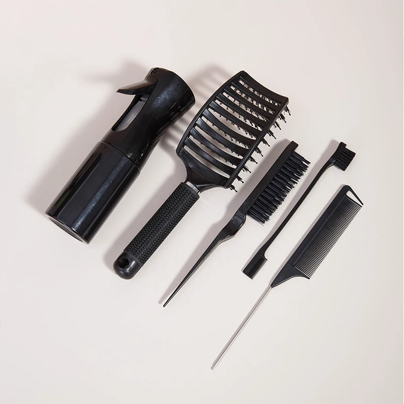 5pcs magic hair brush set Detangling curls brush Rat Tail Comb Edge Hair Brush Salon Professional hair styling tools view 5