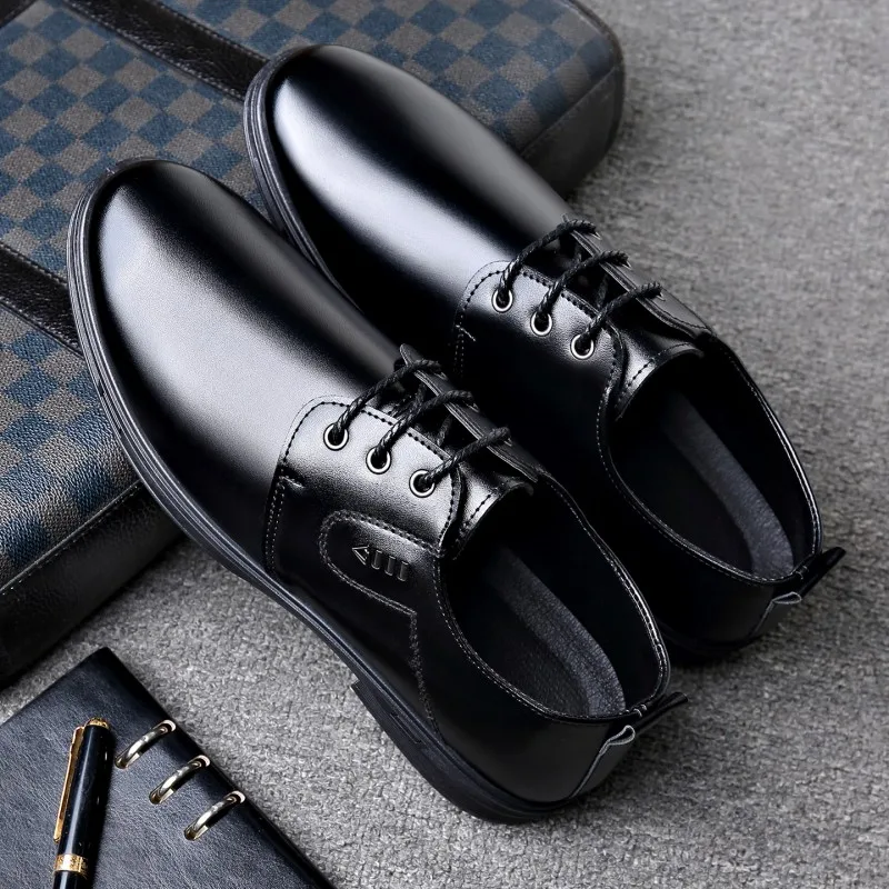 Stylish Slip on Business Shoes Smooth Inner Avoid Foot Rubbing, Hidden Height Soft Outsole Delicate for Formal Occasions