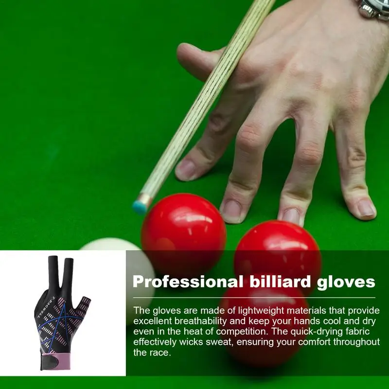 3 Finger Billiard Gloves Billiards Glove Left Hand Three Finger SnookerBilliard Gloves Professional Anti-slip Billiards Gloves