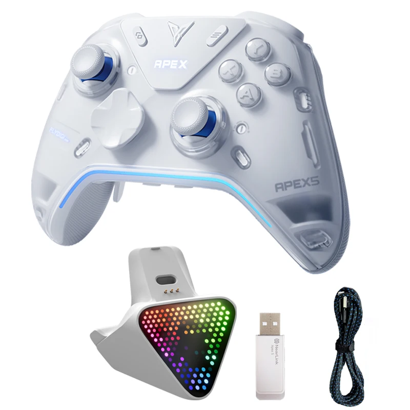 Flydigi apex 5 controller gamepad wireless gamepad for pc /Switch/Phone/TV/tablet computer,charging dock with Cool RGB screen