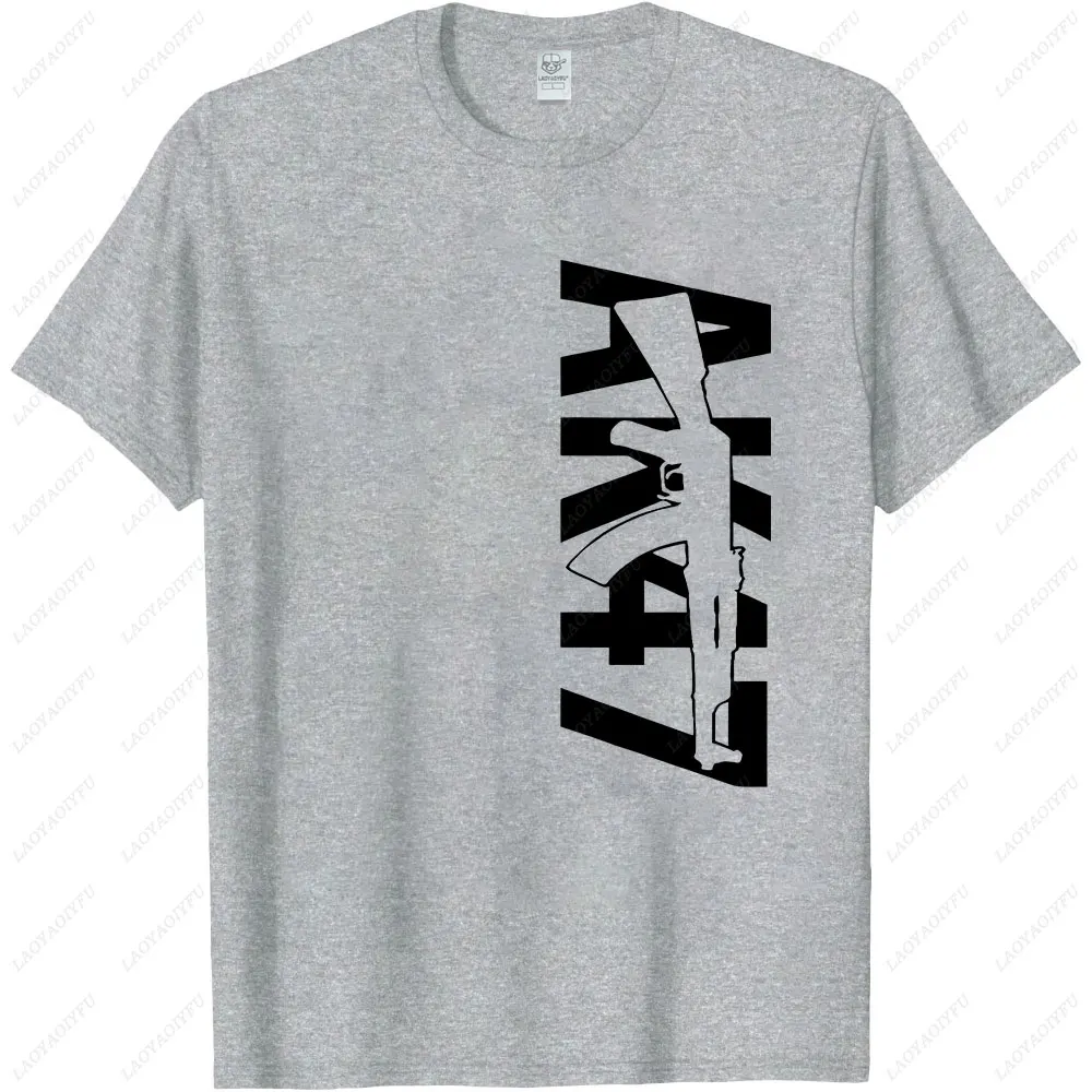 Unique Russian Kalashnikov Tshirt New AK-47 Russian Riffle Black Cotton T-shirt Tee European Size XS-3XL Mens T Shirts Tops