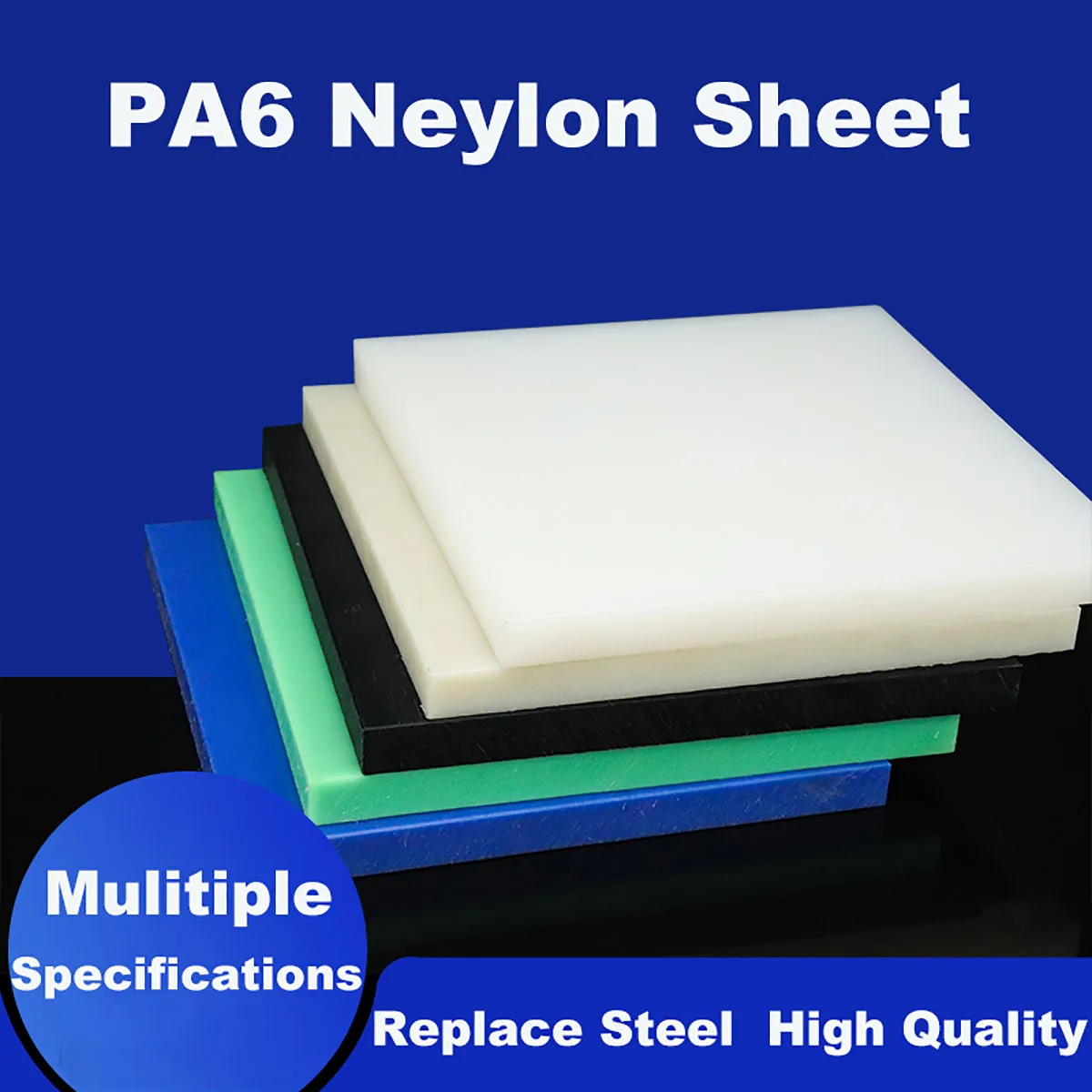 Blue White Black PA6 Pure Nylon Plate Sheet Block CNC Machining Plastic Materials  Thick 2/3/4/5/6/8/10/12/15/20/25/30mm