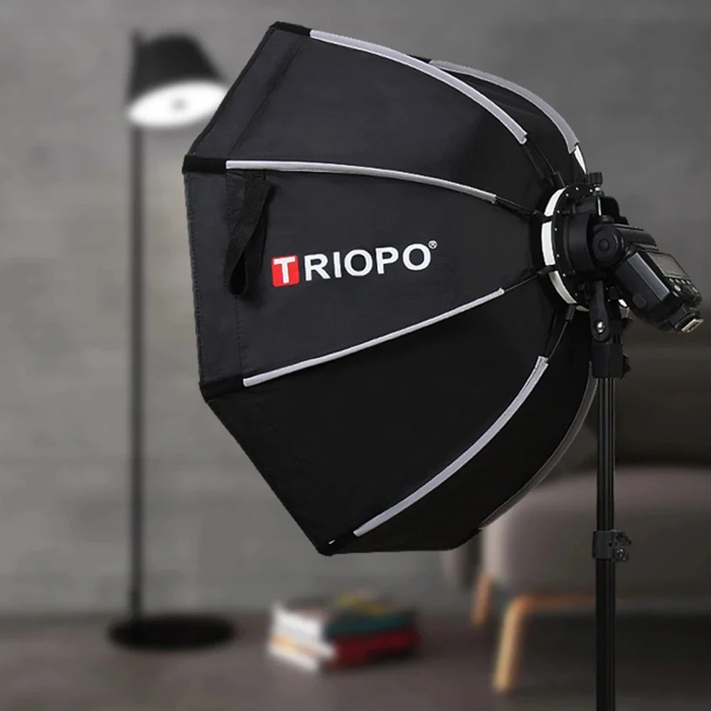 TRIOPO más nuevo KX 65CM Softbox octagonal paraguas caja de luz para Godox AD200 V1 Speedlite Flash luz accesorios de estudio de fotografía