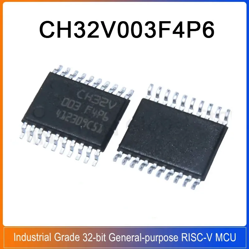 10-100PCS CH32V003F4P6 TSSOP20 CH32 V003F4P6 CH32V003 F4P6 48MHz Industrial Grade 32-bit General-purpose RISC-V MCU New Original