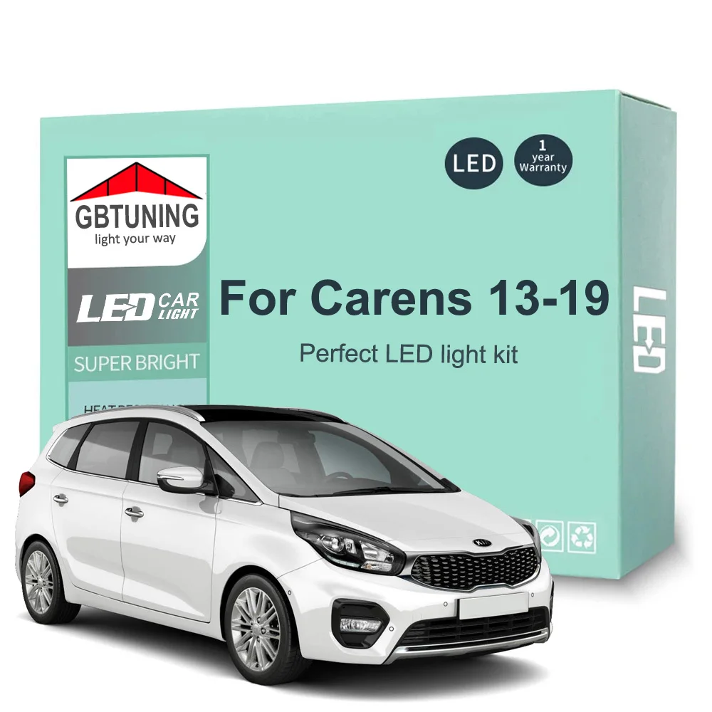 

11Pcs Cars Accessories For KIA Carens 2013 2014 2015 2016 2017 2018 2019 Canbus Dome License Plate LED Interior Light Bulb Tools