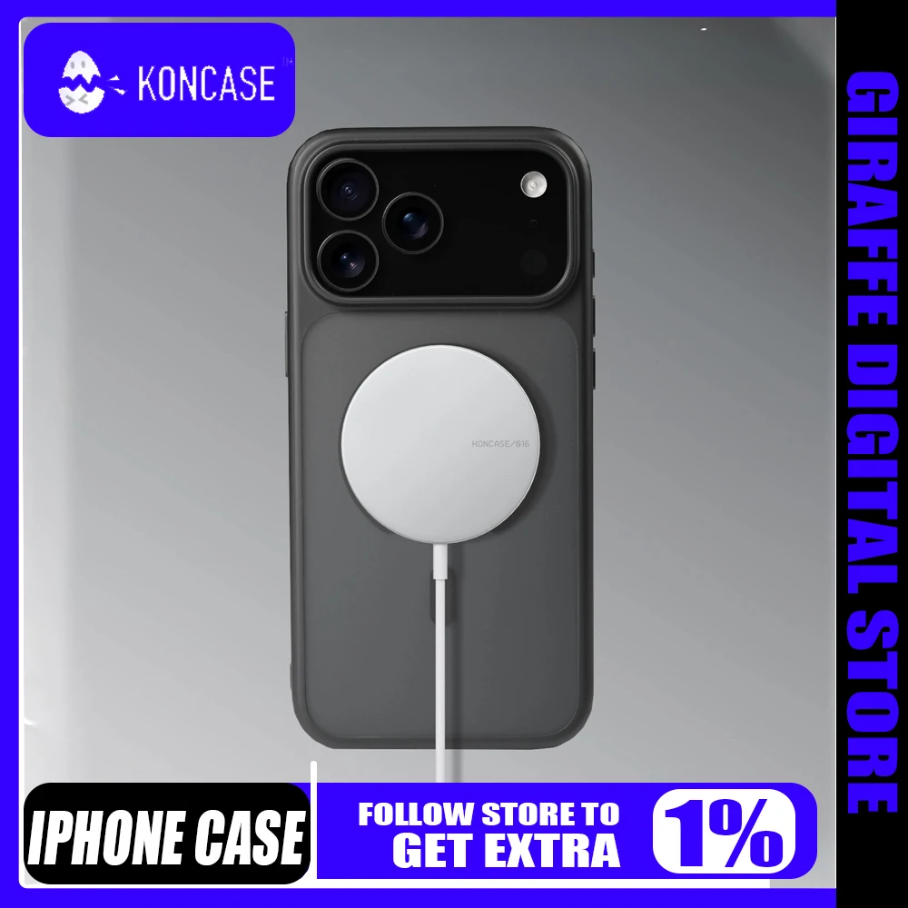 

KONCASE Magnetic Skin Sensing Phone Case All Inclusive Independent AI Button Touchable for IPhone 17 Pro/17 Promax/17Air PC Cool