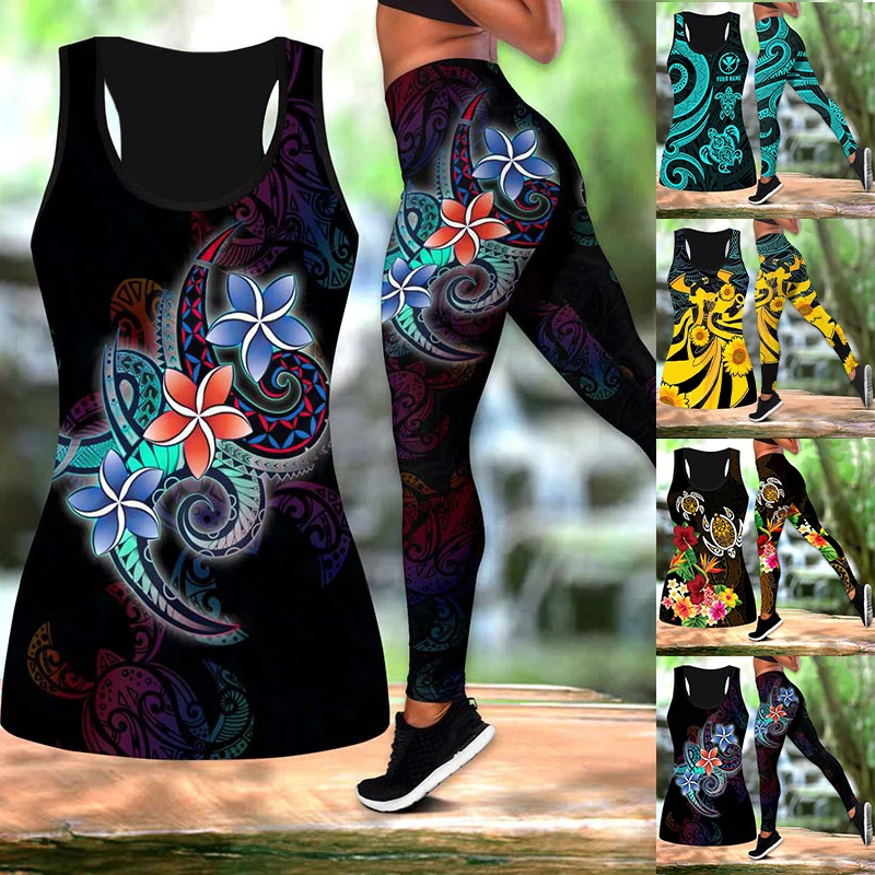 

Sunflower Africa Goddess Tank Top And Legging 3D Printed Hip Tight Women's Slim Art Combo Tank Top Legging Suit XS-8XL