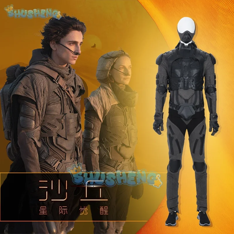 

Arrakis Aka Dune Cosplay Suit Fremen stillsuit Paul Atreides Suit Armor Suit with Vest Jumpsuit Cape mask Halloween Outfit