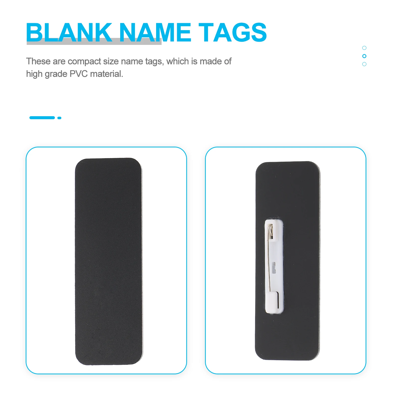 

3Pcs Name Badges Compact DIY Plastic Nameplates for Students Workers Id Chest Pin School Supplies Office Accessories