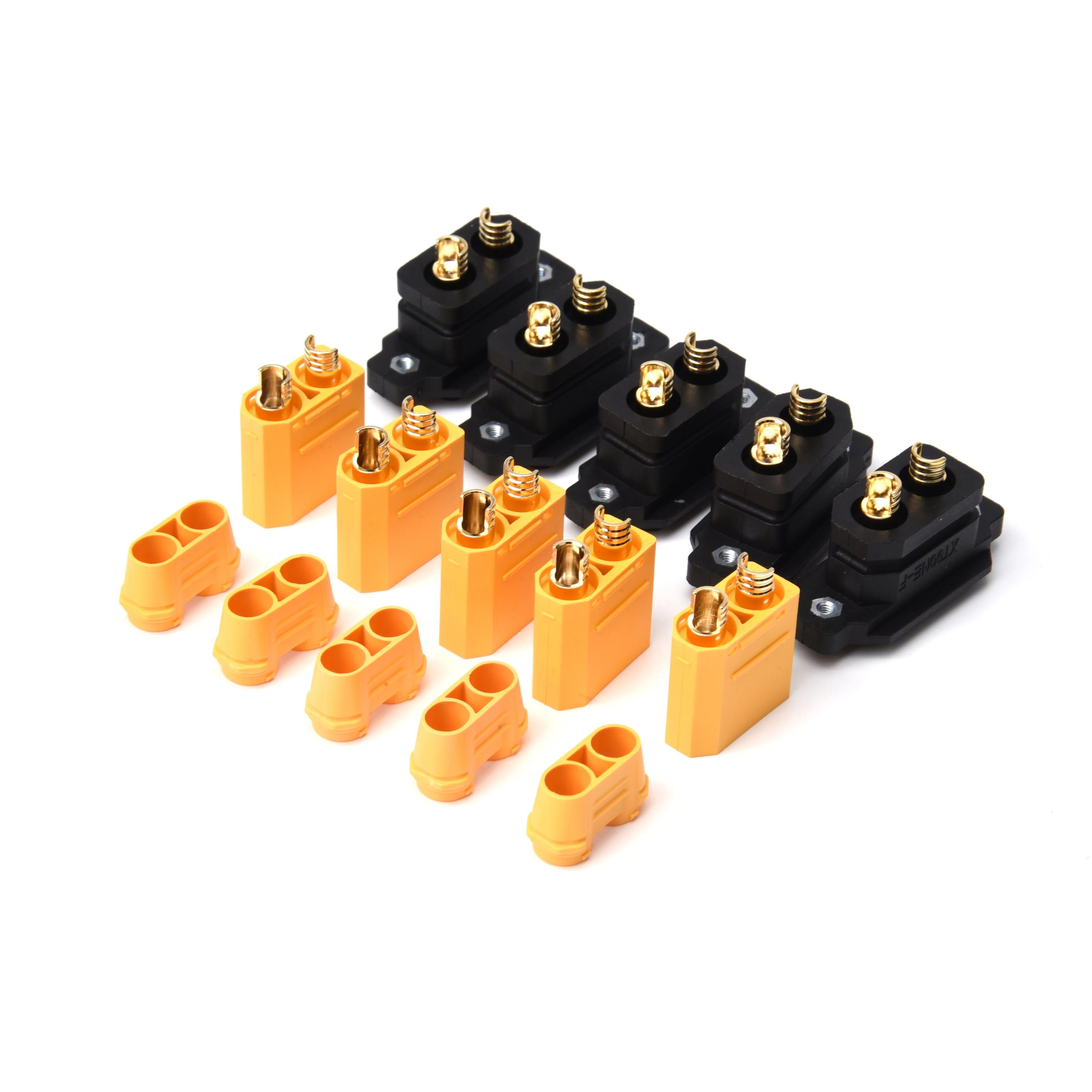5pcs Amass XT90NE-F Connector XT90NE Female Plug Gold-plated XT90 Mountable Connector Black Socket