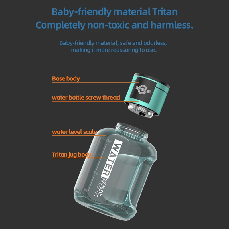 Manufacturer Price Hydrogen Kettle Type C Safe Charging USB Hydrogen Water Generator Bottle Outdoor Sports