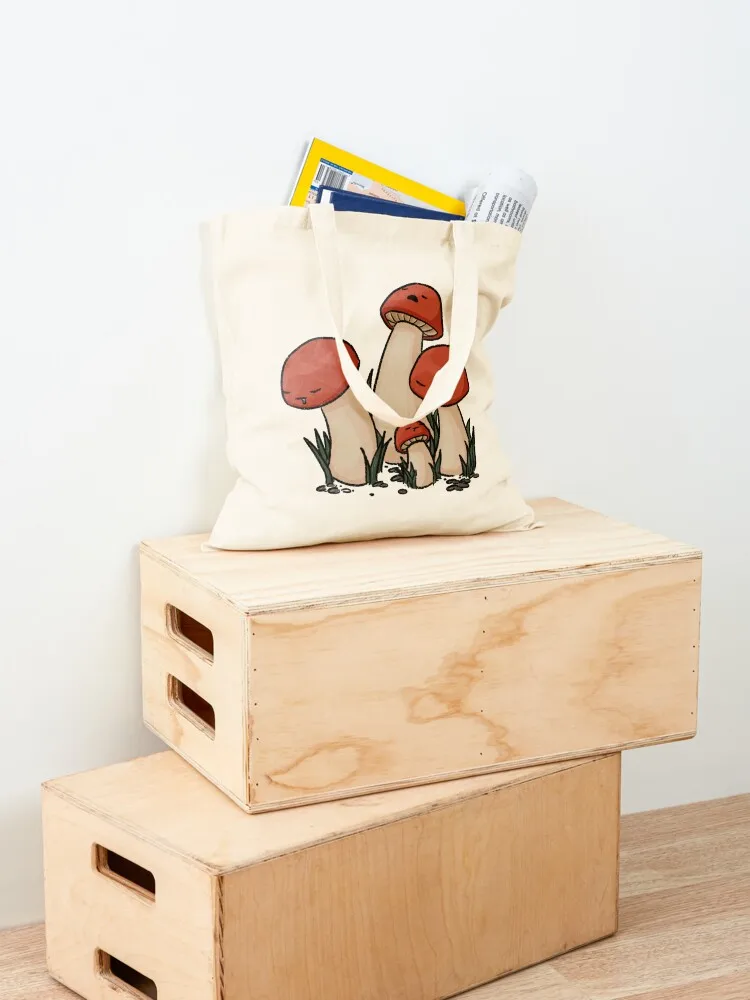 Sleepy Mushroom Tote Bag Candy bags foldable reusable bag the tote bag shoping