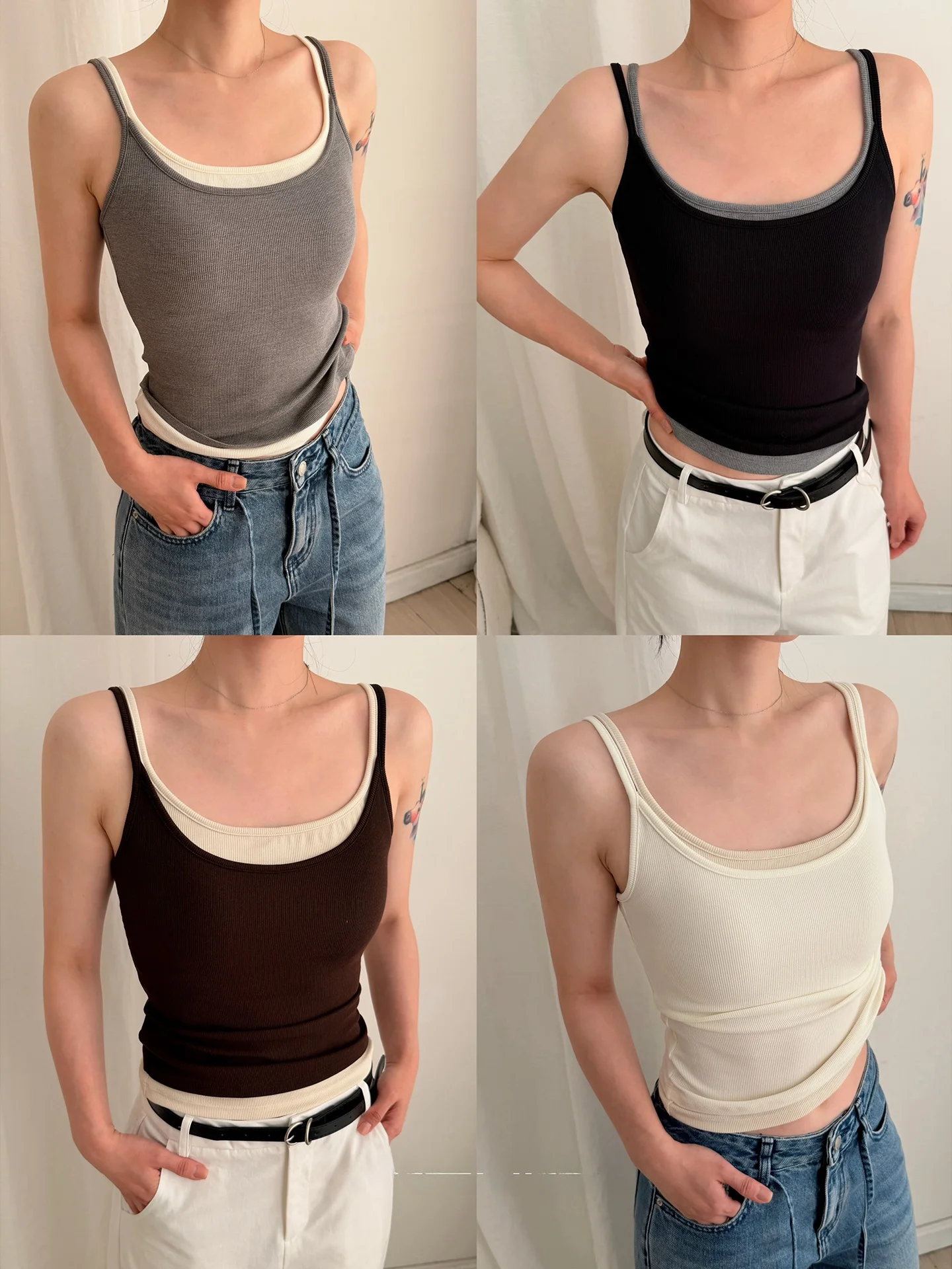 

Бюстгальтер-бралетт MUCCHIC Essential Easy Wear с эффектом двухслойности, в полоску, с цветовыми блоками, на бретелях, в французском стиле, облегающий, с U-образным вырезом, укороченный