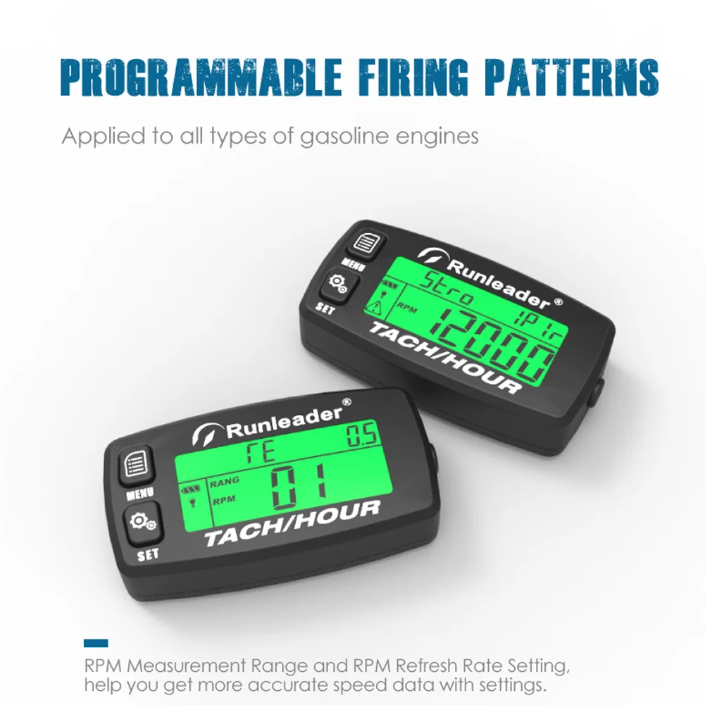 Induktive Drehzahl messer Motor Stunden zähler Alarm U/min Hintergrund beleuchtung rücksetzbare Tacho-Stunden zähler für Motorrad ATV Rasenmäher