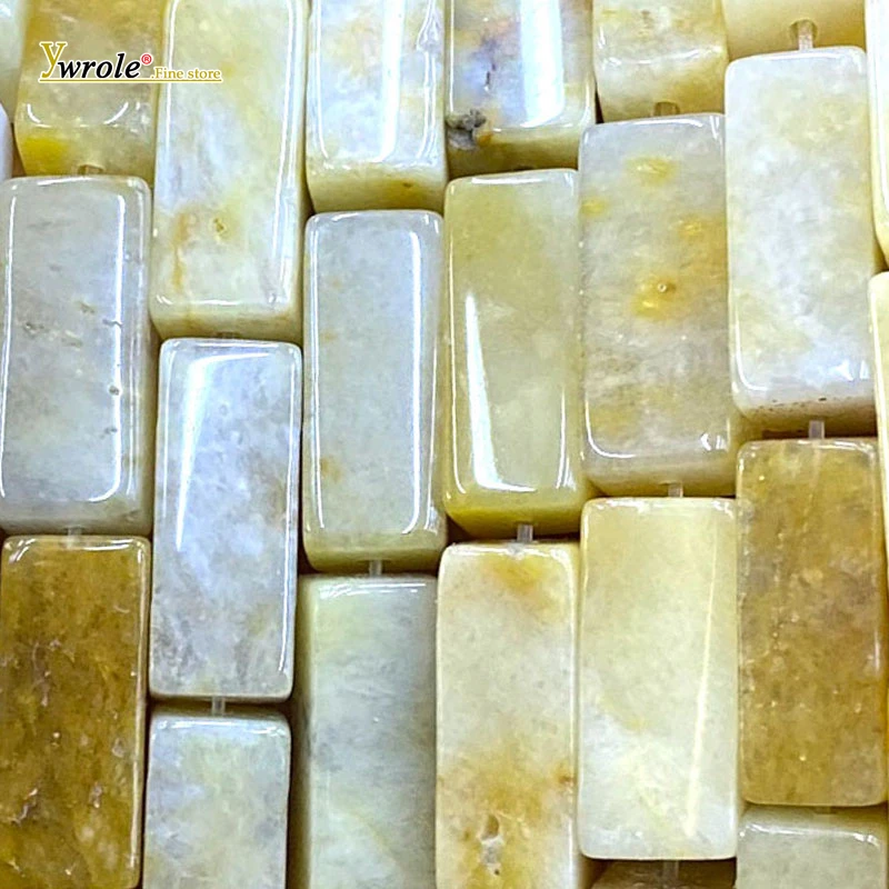 Natural Stone Irregular Cuboid Yellow Topaz Jade 8x20mm Spacer Beads for Jewelry Making Diy Bracelet Charms Accessories 15''